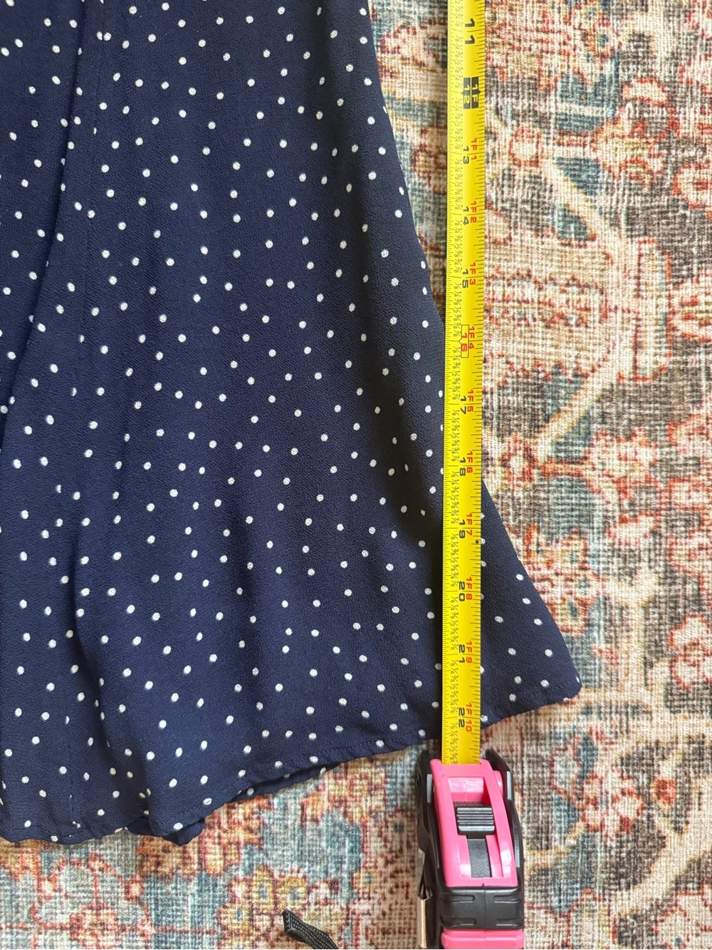 Reformation Gracie Navy Mini Dress with White Polka Dots - Picture 9 of 11